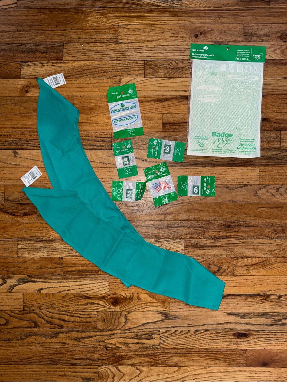 Girl Scout Sash X Long badge magic and patches